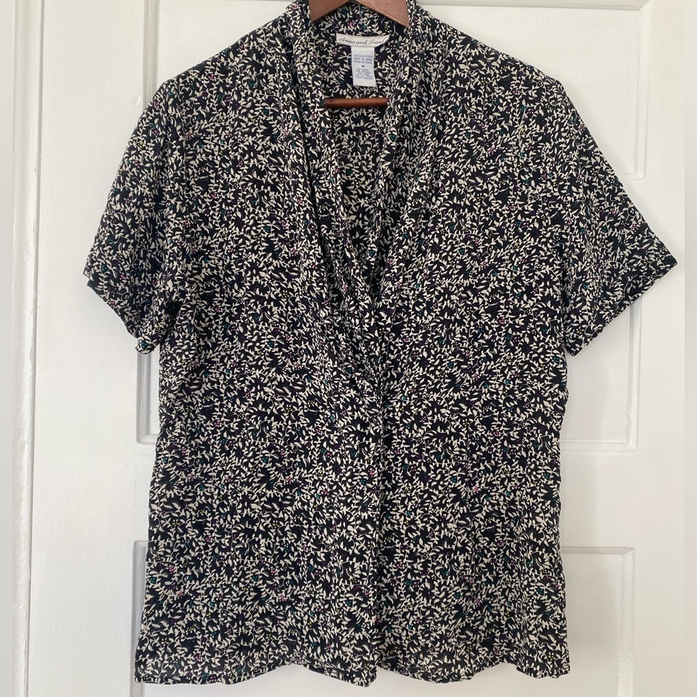 Silk vintage blouse ditzy floral by Anna & Frank